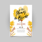 Plantable Yellow-Brown Bridal Shower - Haldi / Sangeet Invitation Card